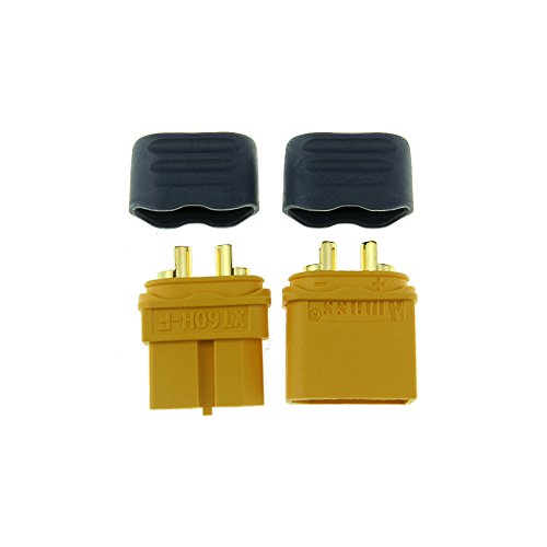 Amass 10 Pair XT60H Bullet Connector Plug Upgrated of XT60 Sheath Female & Male Gold Plated for RC Parts