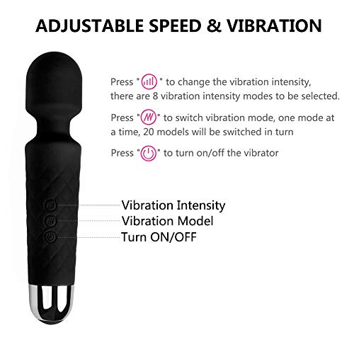 Personal Electric Wand Massager Powerful with Flexible Head, Cordless Waterproof Rechargeable Massager for Back, Neck, Shoulder Muscle Aches