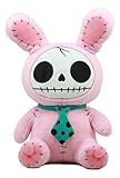 Ebros Larger Furry Bones Skeleton Pink Bunny with Green Polkadot Tie Plush Toy Doll 12
