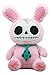 Ebros Larger Furry Bones Skeleton Pink Bunny with Green Polkadot Tie Plush Toy Doll 12