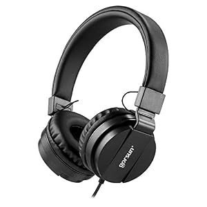 Image of ONTA gorsun Foldable On Ear Audio Adjustable Lightweight Headphone for Kids Cellphones Smartphones iPhone Laptop Computer Mp3/4 Earphones (Black)