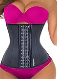 Burvogue Waist Trainer,Women's 9-25 Steel Boned Latex Cincher Underbust Corset