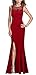 Viwenni Women's Floral Lace Long Evening Wedding Bodycon Cocktail Party Dress