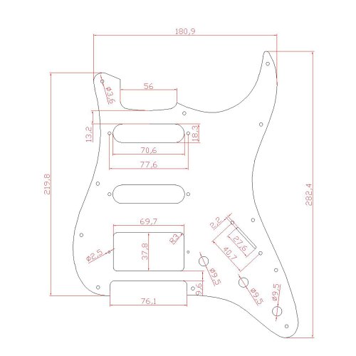 Dark Brown Tortoise Shell HSS 11 Holes Strat Pickguard for Fender Stratocaster Guitar Pot Size 9