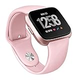 Pedfsy Band Compatible Fitbit Versa, Soft Silicone Strap Replacement Sport Wristband Bracelet for Fitbit Versa Watch, Small, Pink