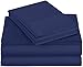 Amazon Basics 4-Piece 400 Thread Count Sheet Set, Queen, Navy, Solid