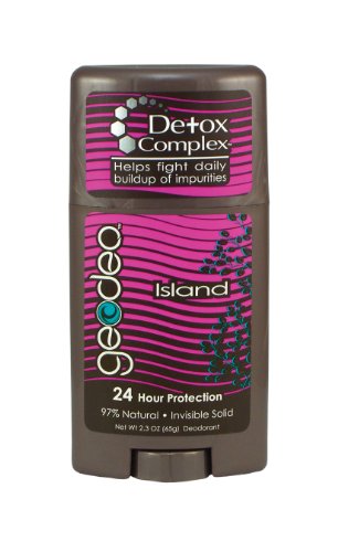 Geodeo Natural Deodorant Plus with Detox Complex, Invisible Solid, Island, 1 Count