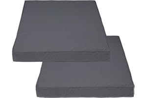 Covers & All Square Outdoor Cushion Covers for Patio Furniture Sets, Water, Tear & UV Resistant Polyester Cushion Slipcover with Zippers (Pack of 2) (28" L x 28" W x 4" Thick, Charcoal Gray)