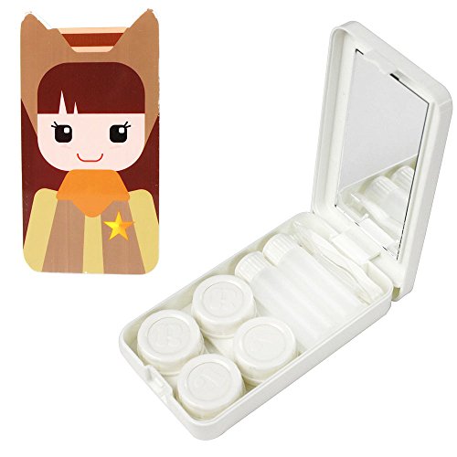 Doll Contact Lens Travel Kit W/ 2 Lens Cases & 2 Solution Bottles (Brown)