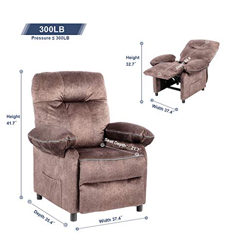 Blue Whale Fabric Recliner Chair for Living Room Adjustable Home