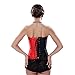 Muka Women Black Red Brocade Boned Fashion Corset Bustier Lingerie, Plus Size