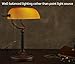 TORCHSTAR Traditional Desk Lighting Fixture, Retro Style Matte Amber Glass Bankers Lamp, Piano Lamp, Metal Beaded Pull Chain Switch, Oil Rubbed Bronze Base
