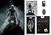 Retail Sales Solutions Elder Scrolls Skyrim Poster Print on MDF, Key Chain, 4 Piece Pin Set and Gaming Decals 5 Piece Gift Bundle