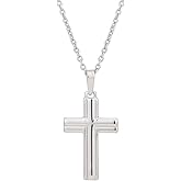 Vanbelle Sterling Silver Jewelry - Rhodium Plated with 925 - Sterling Silver Cross Pendant Necklace for Men and Women - Religious Collection Cross Unisex Necklace