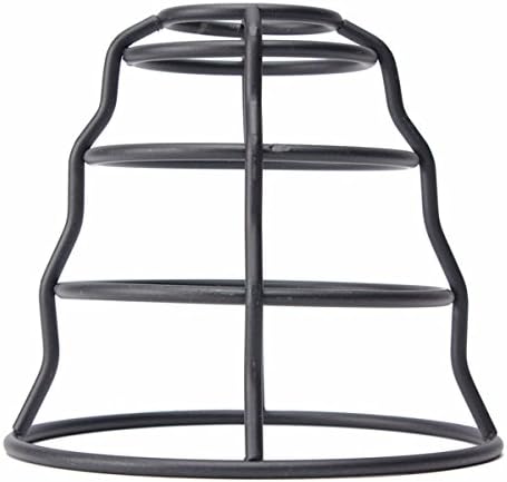 EFINEHOME Replacement Lofe Minimalist Vintage Industrial Hanging Lamp Cage for Pendant Lamp String Lights E26/E27 Lamp Guard Black No Wire Spiral Shape Lampshade