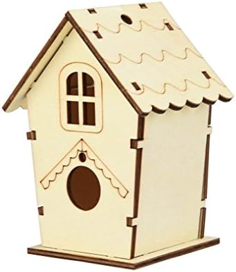 Yeefant 1Pcs Creative Assembled DIY Nest Bird House Wooden Outdoor Box,0.36x0.30 Ft