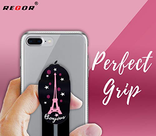 Regor Finger Grip/Selfie Holder and Mobile Stand for iPhones and Android Smartphones - Eiffel Tower