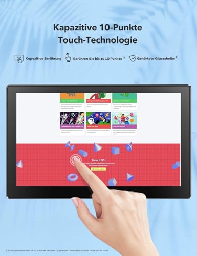 EVICIV 10.1 Inch Portable Capacitive Touchscreen Monitor for Raspberry Pi 5/4/3/2/Zero/B/Windows, 1920 x 1200 IPS Portable Screen