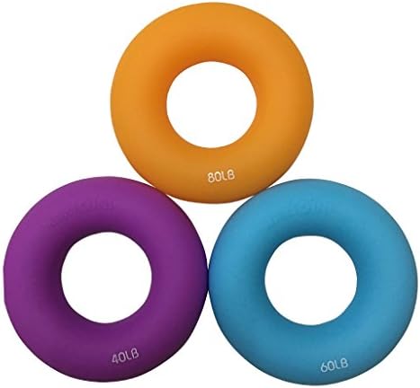 MAXSOINS Hand Grip Strengthener Exercise Rings(3PCS,Purple,Blue,Orange)