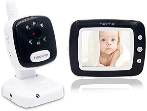 [2018 UPGRADED] Best Video Baby Monitor -  HappyHapi 3.5'' LCD Display, Digital Camera, Infrared Night Vision, Two Way Talk, Temperature Monitoring, Lullabies, Long Range and High Capacity Battery