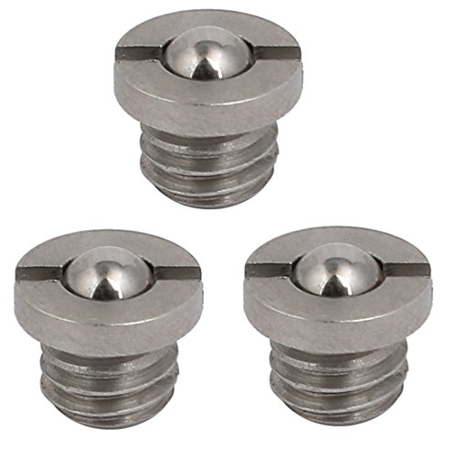 uxcell 3Pcs M6x4.5mm Thread 6.3N End Force 303 Stainless Steel Slotted Flange Ball Style Spring Plunger
