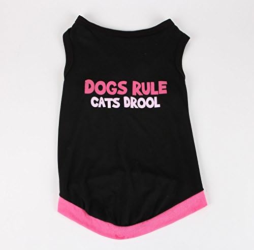Commoditier Dog Rule Cat Drool Funny Summer Dog T-shirt Small Boy Dog Clothes Girl Dog Clothes for Small Dogs Small Dog Clothes for Chihuahua (Small)