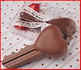 Solid Milk Chocolate Key To My Heart Unique Novelty Gourmet Candy Gift Boxed Key For Adults , Children & Lovers
