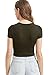 SweatyRocks Women's Basic Short Sleeve Scoop Neck Crop Top Green M