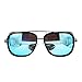 Unisex Retro Side Shields Steampunk Sunglasses in Blue Reflective