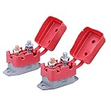 Gloaso 2pcs 30 Amps 12V 24V Type 1 Automatic Reset Circuit Breakers w/Cover #10-32 Studs Terminals Replacement
