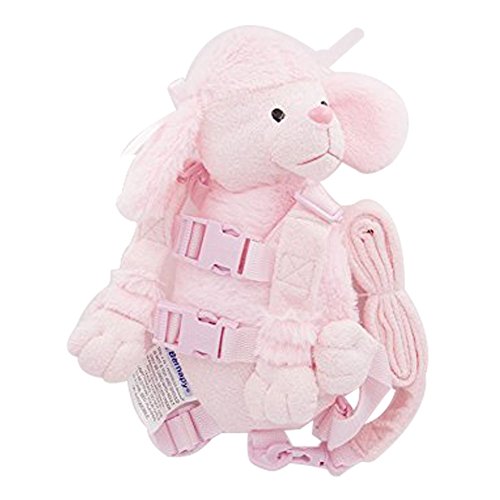Berhapy 2 in 1 Monkey Toddler Safety Harness Backpack Children's Walking Leash Strap (pink dog)