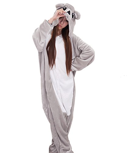 Japsom Grey Koala Bear Animal Kigurumi Cartoon Cosplay Costume One-Piece Pajamas S