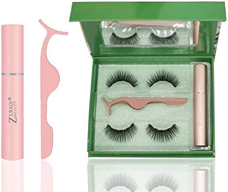 Magnetic Eyeliner and Lashes Kit With Natural Luxury Waterproof Faux Mink 5 Magnets False Eyelashes(2 Pairs)(ZY03)