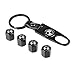 eXeAuto Black Tire Valve Stem Air Caps Cover and Keychain Combo Set For BMW(Black/White Logo)