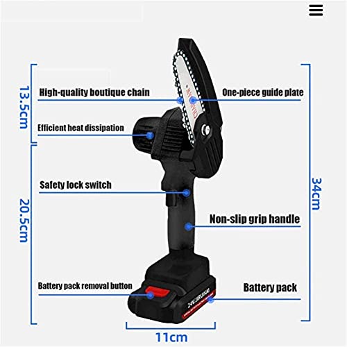 Mini Elektrische Kettensäge 4 Zoll Akku Kettensäges Batteriebetrieb Einhand 0.7kg Leicht Chainsaw Elektro-Säge Mit… – Bild 3