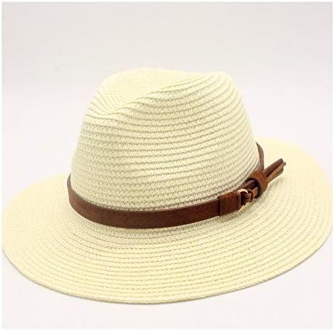 Amazon Co Jp Ronglingxing 19 ファッション メンズユニセックスビーチ帽子付きメンズ麦わら帽子ワイドサイドパナマストロー野外活動uv保護帽子 色 ベージュ サイズ 56 58cm ホーム キッチン