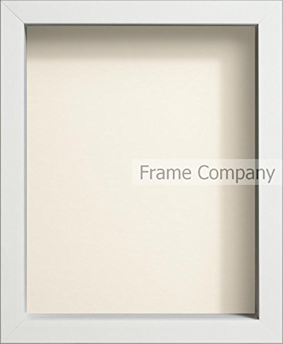 Radcliffe White Wooden Deep 3D Box Frame 14x11 inch, Ivory Backing Board * Choice of Sizes* NEW