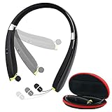 2017 [Newest Design] Bluetooth Headphones, VICTA 990 Wireless Stereo Headphones Neckband with Retractable Earbuds for iPhone/Samsung/Sony/iPad and other Bluetooth Device (990 BLACK)