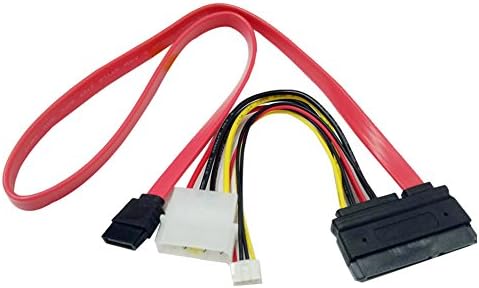 Yezala 19.5-Inch SATA to SATA 22pin to 7pin cable+Date/Two Power Combo Cable for PC Sata 3.0,Hard Drive ,SSD