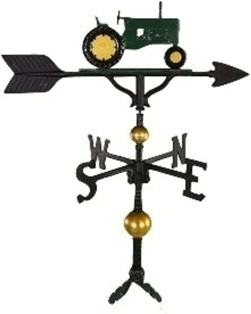 Weathervanes - Montague Metal Products 32-Inch Deluxe Weathervane with Green Tractor Ornament