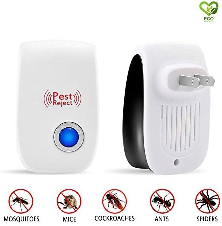 LIFCOLOR Ultrasonic Pest Repeller, 2018 Electronic Pest Control Plug in Humane Repellent for Mice Mosquito Fly Cockroach Spider Rats, Non-Toxic & Environment Friendly