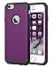 iPhone 6 Cases, Vogue Shop 2in1 Hybrid Hard PC Cover and Inner Soft Silicone Corner Protection High Impact Defender Combo Shell Case for iPhone 6 4.7 inch (Purple+Black)