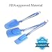 Silicone Spatula Set - 3 Piece Heat Resistant Rubber Spatulas Set Kitchen Utensils for Cooking, Mixing - Non Stick Dishwasher Safe Flexible Spatulas Blue Spatula Set