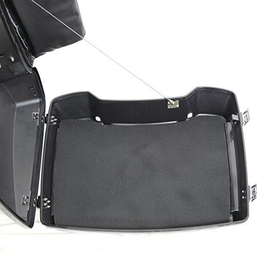 Gloss Black Razor Tour Pack Pak Trunk Chopped Backrest For Harley Touring 97-08 - Thumbnail 4