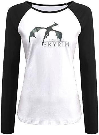AIJFW The Elder Scrolls V Skyrim Women's Crewneck Raglan Sleeve Long T-shirt Tunics Tops S
