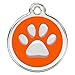 CNATTAGS Stainless Steel with Enamel Pet ID Tags Personalized (Round Paw)