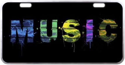 Music License Plate with High Quality-11.8" X 6.1" inches-Silver Trim
