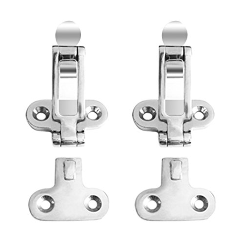 image for MonkeyJack 2 Pieces High Polished Stainless Steel Marine Boat Locker D
