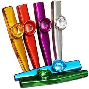 Metal Kazoo Musical Instruments Flutes, 6 Colors 18 Pack,Guitar,Ukulele, Violin, Piano Keyboard (18)