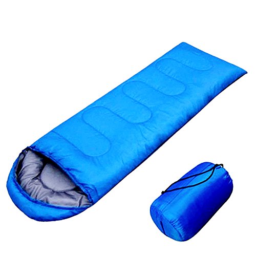 US Buy Camping Sleeping Bag, Envelope Sleeping Bag, Easy to Carry Blue Warm Adult Sleeping Bag Outdoor Sports Camping Hiking with Carry Bag Lightweight
